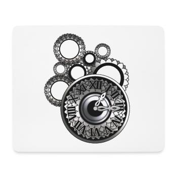 Uhr Silber - Mousepad (Querformat) - Weiß - Vorne