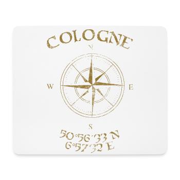 Kompass GPS Koordinaten Köln - Mousepad (Querformat) - Weiß - Vorne