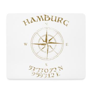 Kompass GPS Koordinaten Hamburg - Mousepad (Querformat) - Weiß - Vorne