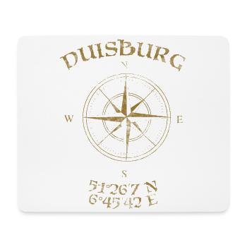 Boussole Coordonnées GPS Duisburg - Tapis de souris (format paysage) - blanc - Devant