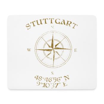 Kompass GPS Koordinaten Stuttgart - Mousepad (Querformat) - Weiß - Vorne