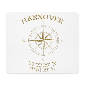 Kompass GPS Koordinaten Hannover - Mousepad (Querformat) - Weiß - Vorne