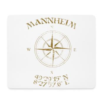 Kompass GPS Koordinaten Mannheim - Mousepad (Querformat) - Weiß - Vorne