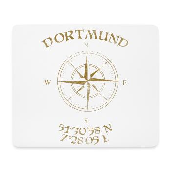 Kompass GPS Koordinaten Dortmund - Mousepad (Querformat) - Weiß - Vorne