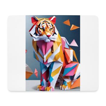 Origami Tiger - Mouse Pad (horizontal) - white - Front