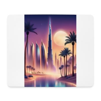 Large palm trees and a tall high-rise buildings - Mouse Pad (horizontal) - white - Front