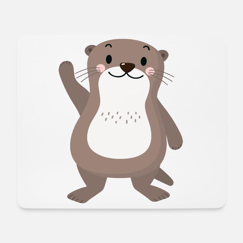 la loutre sußer winkt - Tapis de souris (format paysage) - blanc