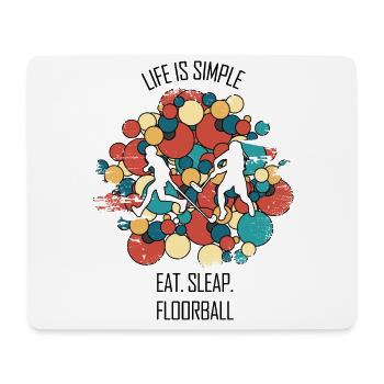Floorball, Floorball, Hockey sur gazon, Hockey en salle - Tapis de souris (format paysage) - blanc - Devant