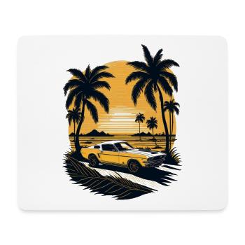 Le coucher de soleil doré illumine la plage tranquille - Tapis de souris (format paysage) - blanc - Devant