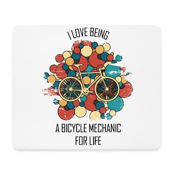 Fahrradwerkstatt Fahrradmonteurin Fahrrad - Mousepad (Querformat) - Weiß - Vorne