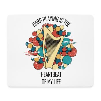 Harfe Geschenk Musikinstrument Musiker Zupfen - Mousepad (Querformat) - Weiß - Vorne