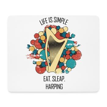 Harfe Geschenk Musikinstrument Musiker Zupfen - Mousepad (Querformat) - Weiß - Vorne