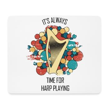 Harpe cadeau Instrument de musique musicien pincement - Tapis de souris (format paysage) - blanc - Devant
