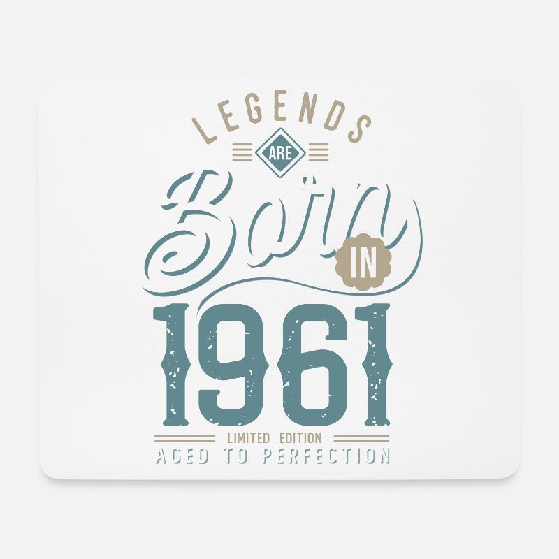 Legends are born in 1961 anniversary 61 years - Mouse Pad (horizontal) - white