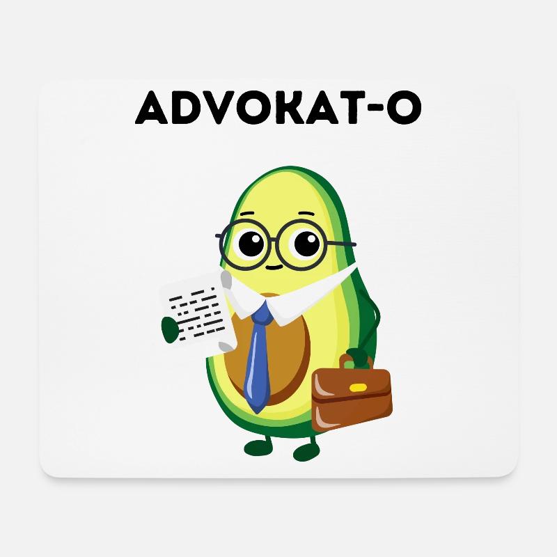Advokat-o, der Avocado-Anwalt - Mousepad (Querformat) - Weiß