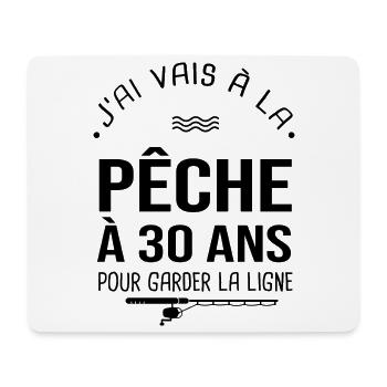 30 ans je vais à la pêche pour garder la ligne - Tapis de souris (format paysage) - blanc - Devant