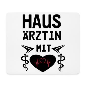 Hausärztin mit Herz Geschenk - Mousepad (Querformat) - Weiß - Vorne