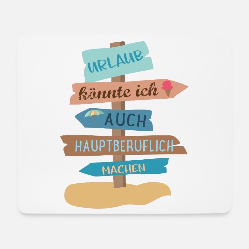 Urlaub - Mousepad (Querformat) - Weiß