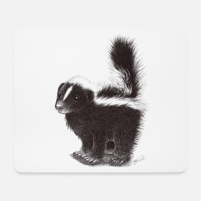 Cute cool skunk - Mouse Pad (horizontal) - white