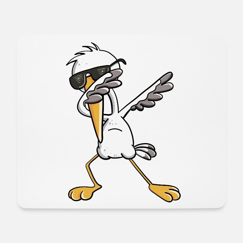 Dab Storch I Schwangerschaft I Baby Geschenk - Mousepad (Querformat) - Weiß