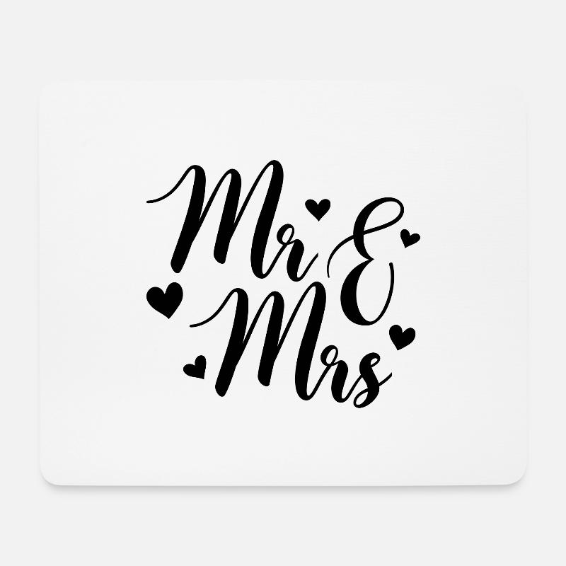 Mr and mrs - Mouse Pad (horizontal) - white