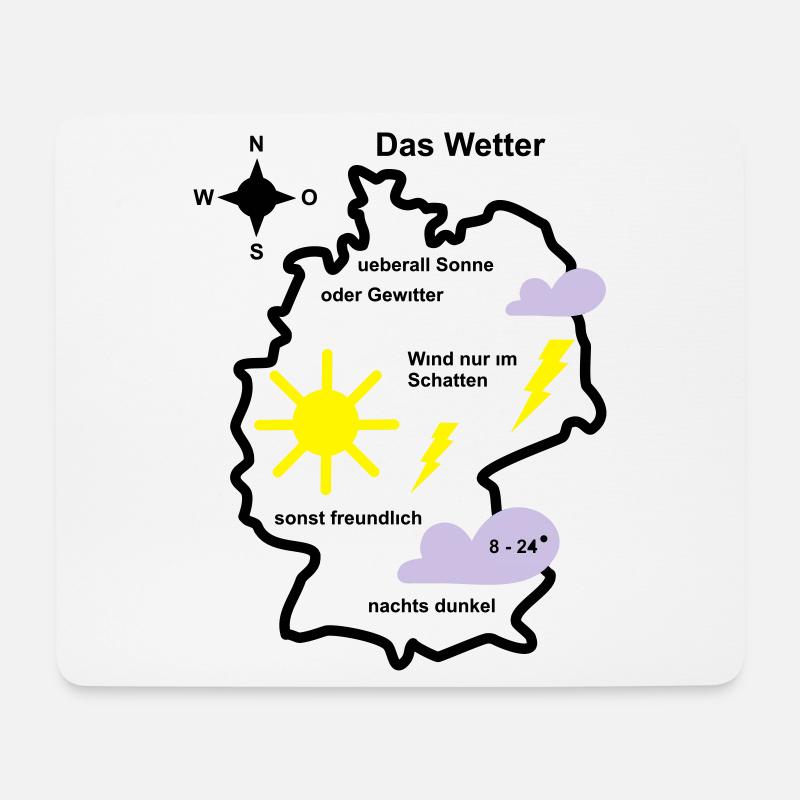 Wetterkarte Wetter Deutschland - Mousepad (Querformat) - Weiß