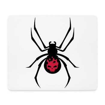 Une araignée noire avec le crâne rouge - Tapis de souris (format paysage) - blanc - Devant
