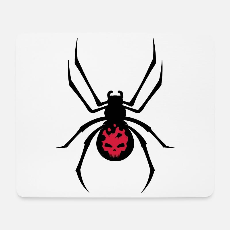 Schwarze Spinne mit Skull Muster - Mousepad (Querformat) - Weiß