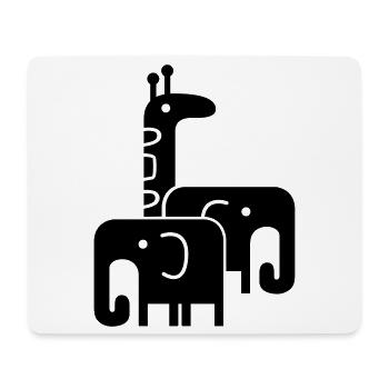 animaux - Tapis de souris (format paysage) - blanc - Devant