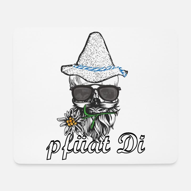 totenkopf pfüat di Bayer - Mousepad (Querformat) - Weiß