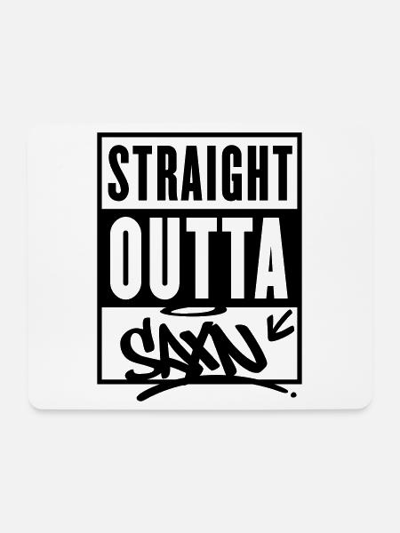 straight outta saxn sachsen - Mousepad (Querformat) - Weiß