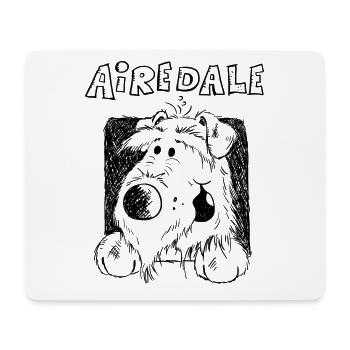 Airedale Terrier Zeichnung - Hund - Geschenk - Mousepad (Querformat) - Weiß - Vorne