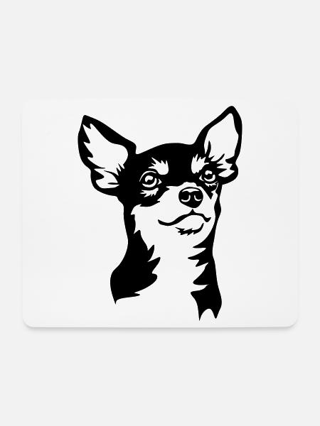 Chihuahua Kopf - Mousepad (Querformat) - Weiß