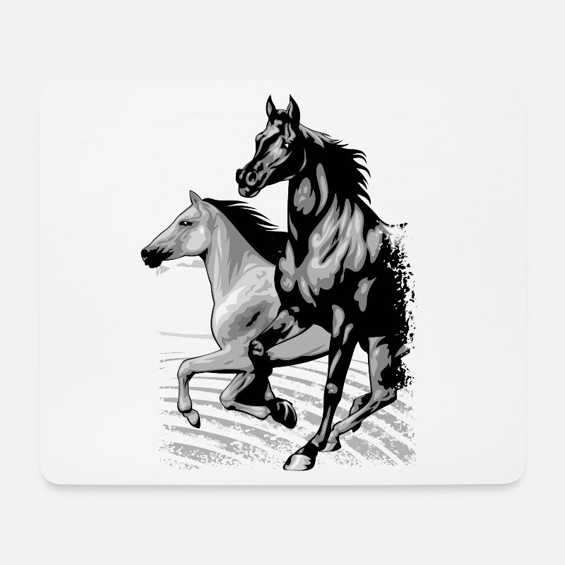 Reiten - Reiterin - Reitsport - Schöne Pferde - Mousepad (Querformat) - Weiß