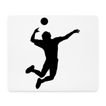 Volleyball gesprungen Schlag oder Service - Mousepad (Querformat) - Weiß - Vorne