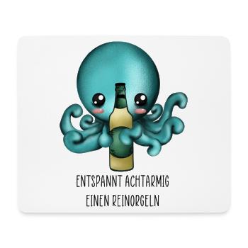 Achtarmig einen Reinorgeln Oktopus - Mousepad (Querformat) - Weiß - Vorne