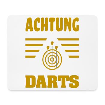 Achtung Darts Motiv mit Dartboard und Dartpfeilen - Mousepad (Querformat) - Weiß - Vorne