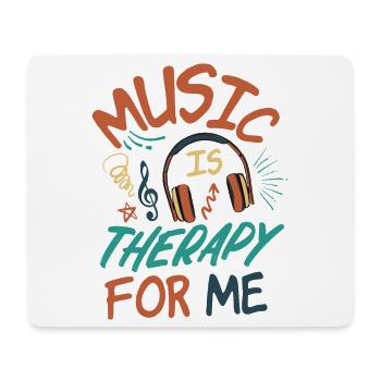 Musik ist Therapie für mich - Mousepad (Querformat) - Weiß - Vorne
