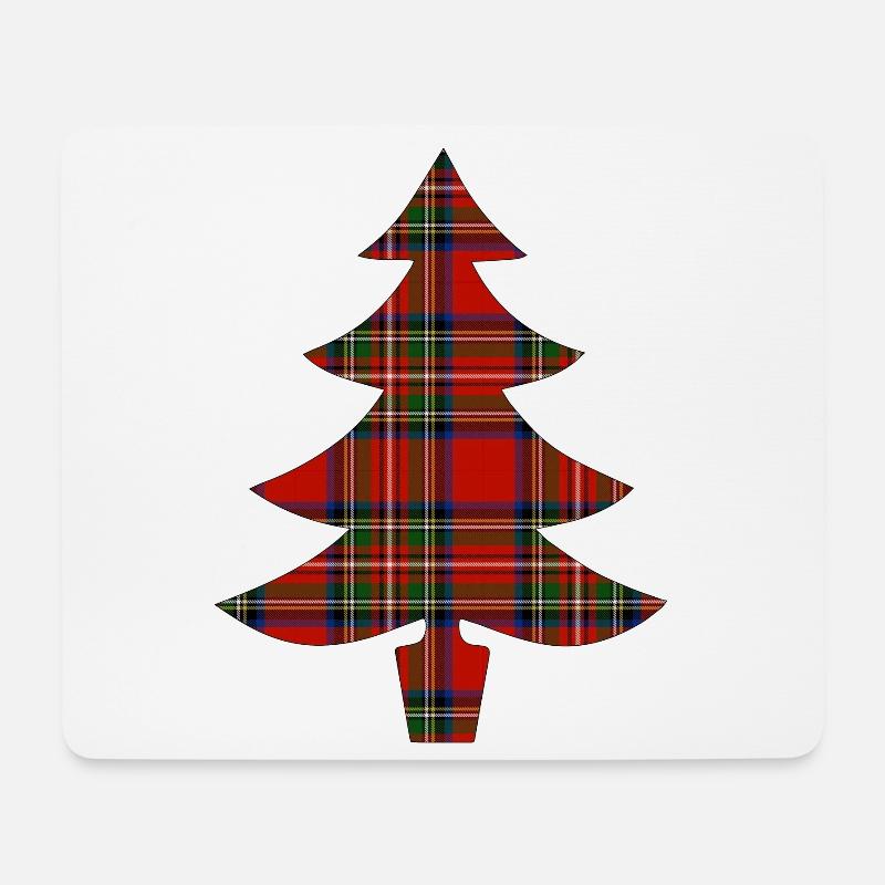 Tartan Weihnachtsbaum - Mousepad (Querformat) - Weiß