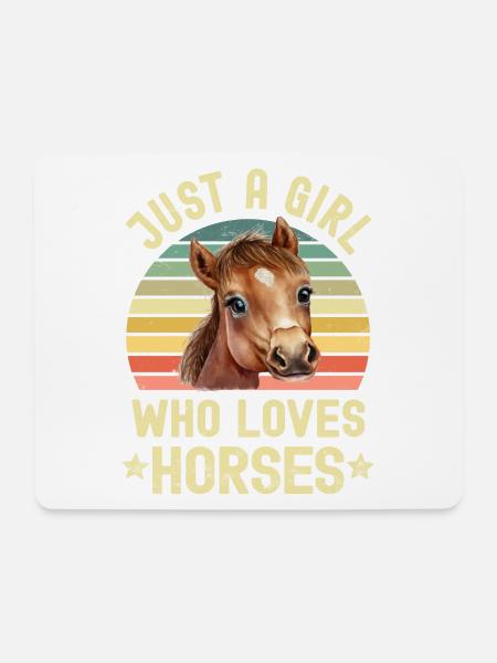 Pferd Pferde - Mousepad (Querformat) - Weiß