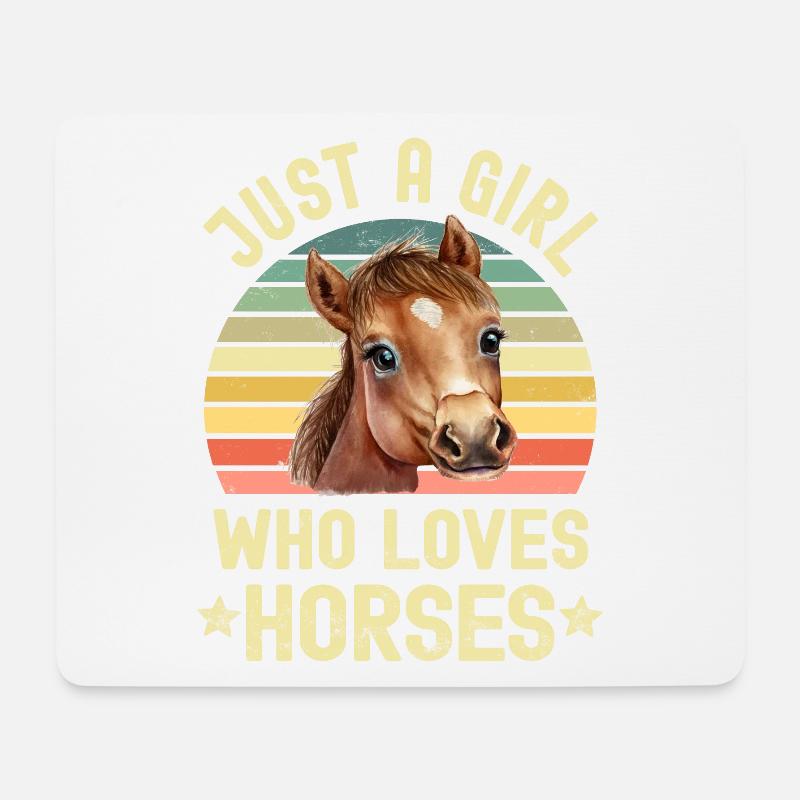 Pferd Pferde - Mousepad (Querformat) - Weiß