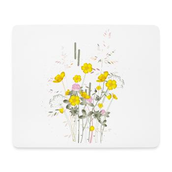 leuchtend gelbe Butterblumen Wiese voller Harmonie - Mousepad (Querformat) - Weiß - Vorne