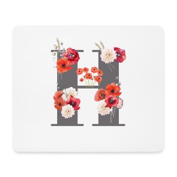 H aus Blüten - Mousepad (Querformat) - Weiß - Vorne