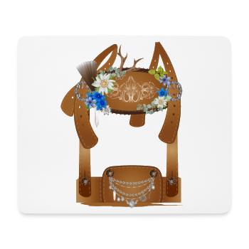 Costumes traditionnels richement décorés lederhosen illustration - Tapis de souris (format paysage) - blanc - Devant