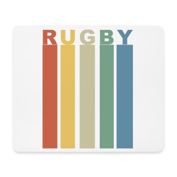 Retro rugby band of vertical colors - Mouse Pad (horizontal) - white - Front