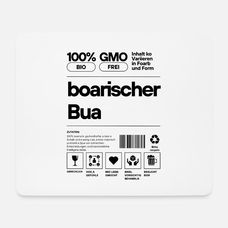 boarischer Bua - bayerischer Spruch - Mousepad (Querformat) - Weiß