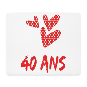 40. 40 ANS. 40e ANNIVERSAIRE. ANNIVERSAIRE 40 ANS. - Tapis de souris (format paysage) - blanc - Devant