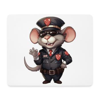 Rats Policier - Tapis de souris (format paysage) - blanc - Devant