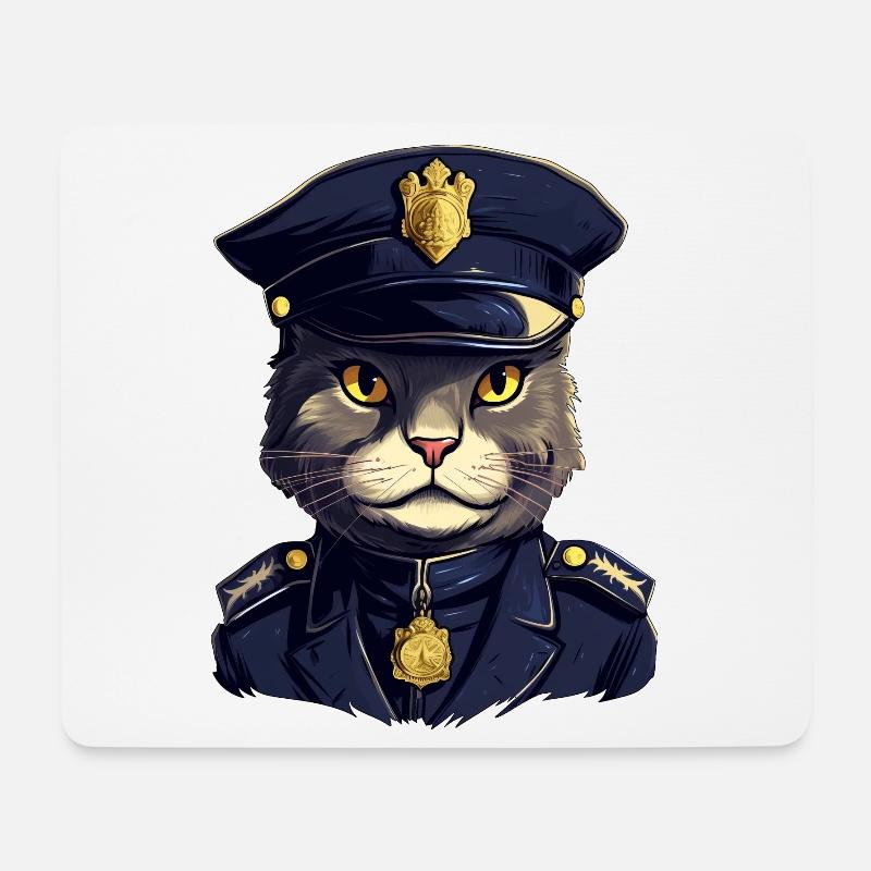 Katzen Polizei - Mousepad (Querformat) - Weiß