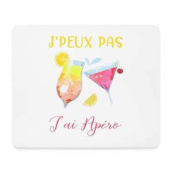 j'peux pas j'ai apero - Tapis de souris (format paysage) - blanc - Devant